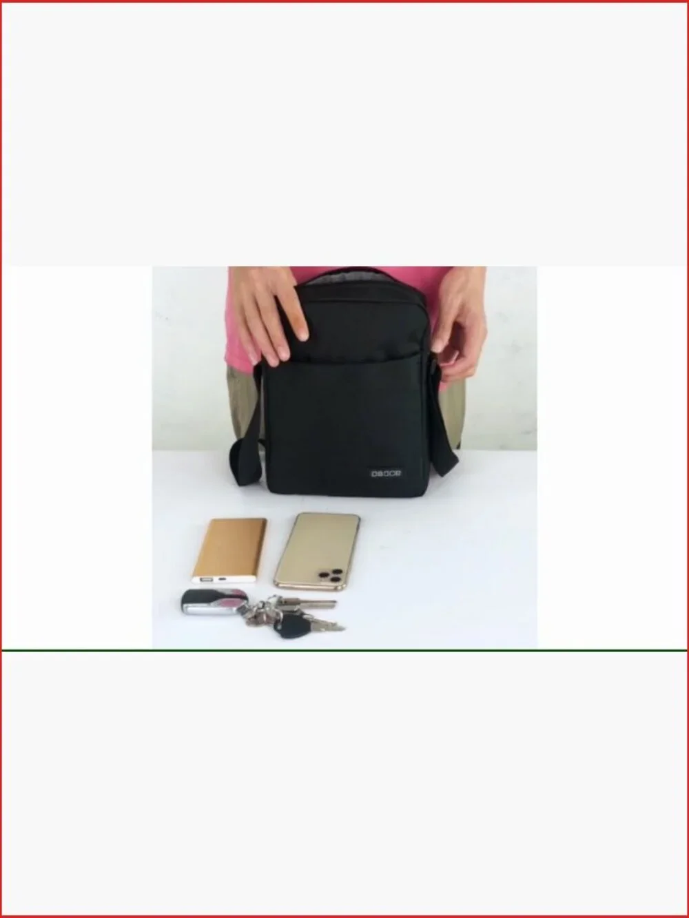 Slim Lightweight Messenger Bag Crossbody Shoulder Bag for Men Business Commuter